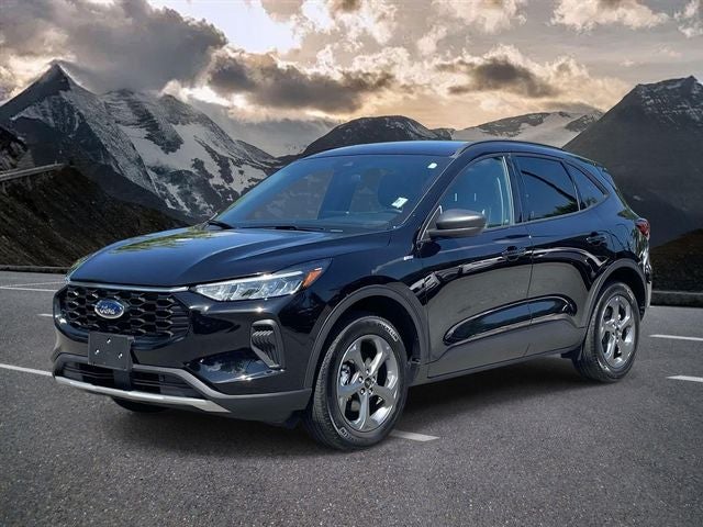 2025 Ford Escape ST-Line in Black Metallic — front three-quarter view
