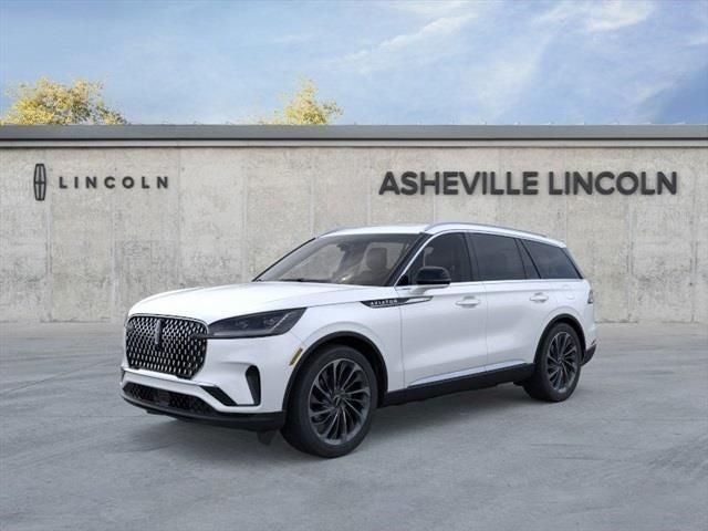 2026 Lincoln Aviator Reserve in Pristine White Metallic Tri-Coat — front three-quarter view