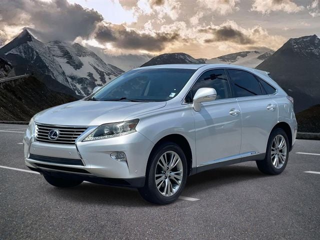 2014 Lexus RX 450h in Silver — front three-quarter view